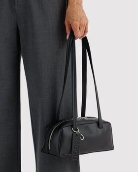 Small Recycled Leather Bowler Bag O2