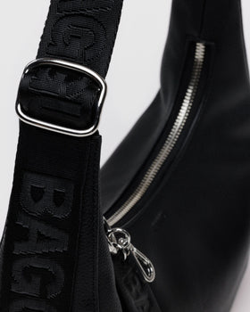 Small Recycled Leather Crescent Bag E1