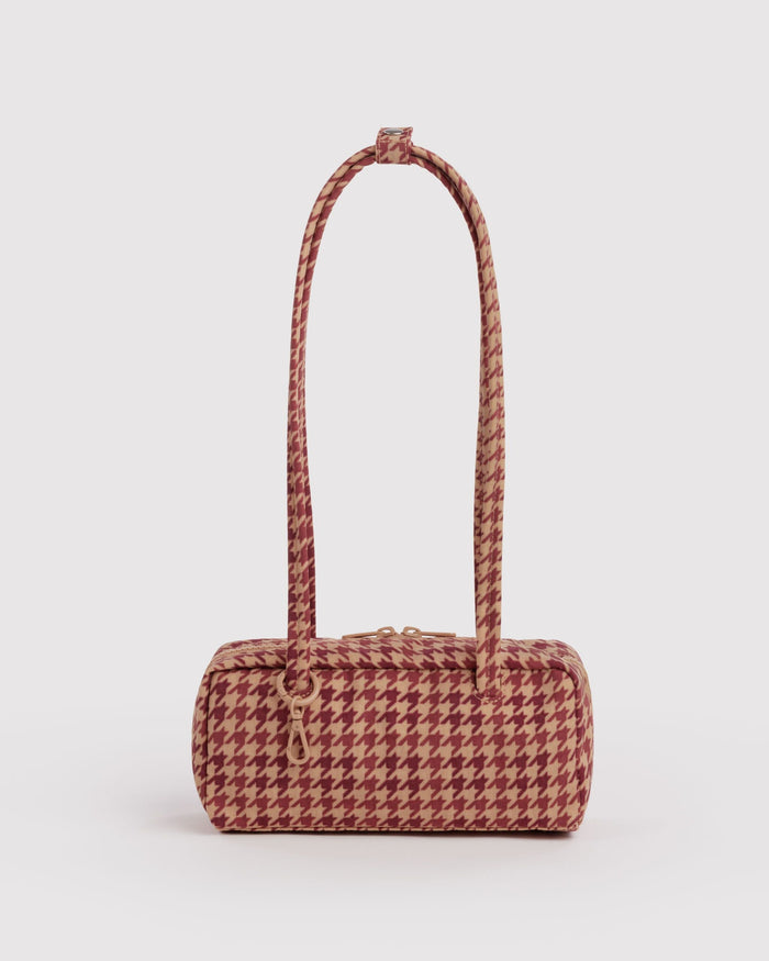 Small Nylon Bowler Bag D5 - Tan Houndstooth / OS