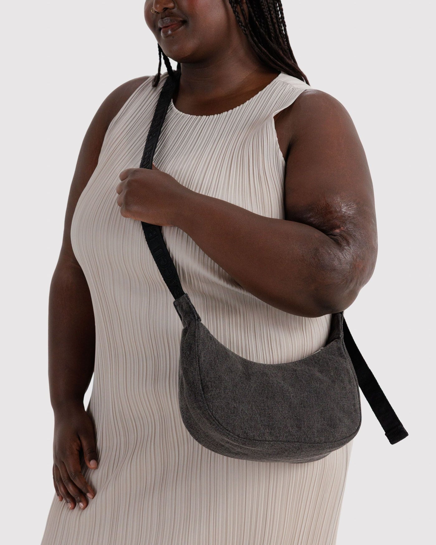 Small Denim Crescent Bag K8