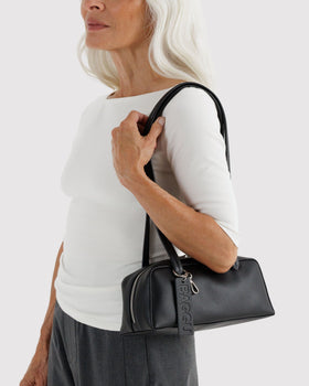 Small Recycled Leather Bowler Bag O2