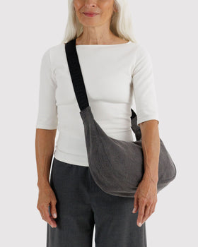 Medium Denim Crescent Bag B1