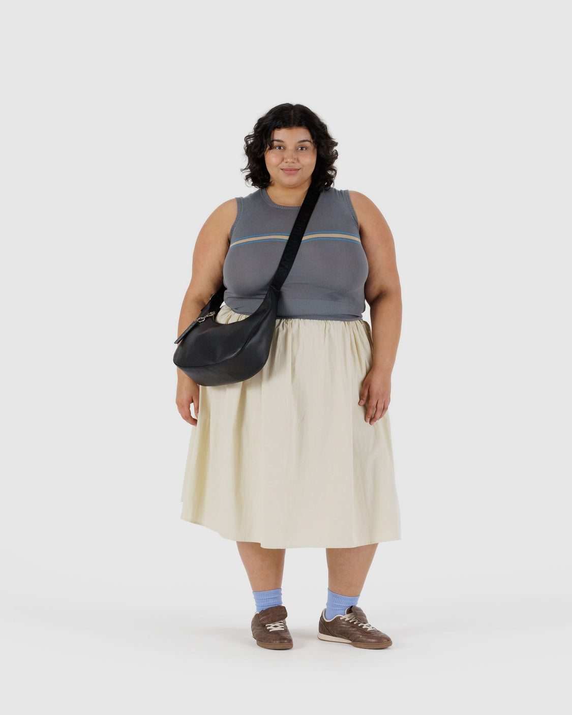 Medium Recycled Leather Crescent Bag U2