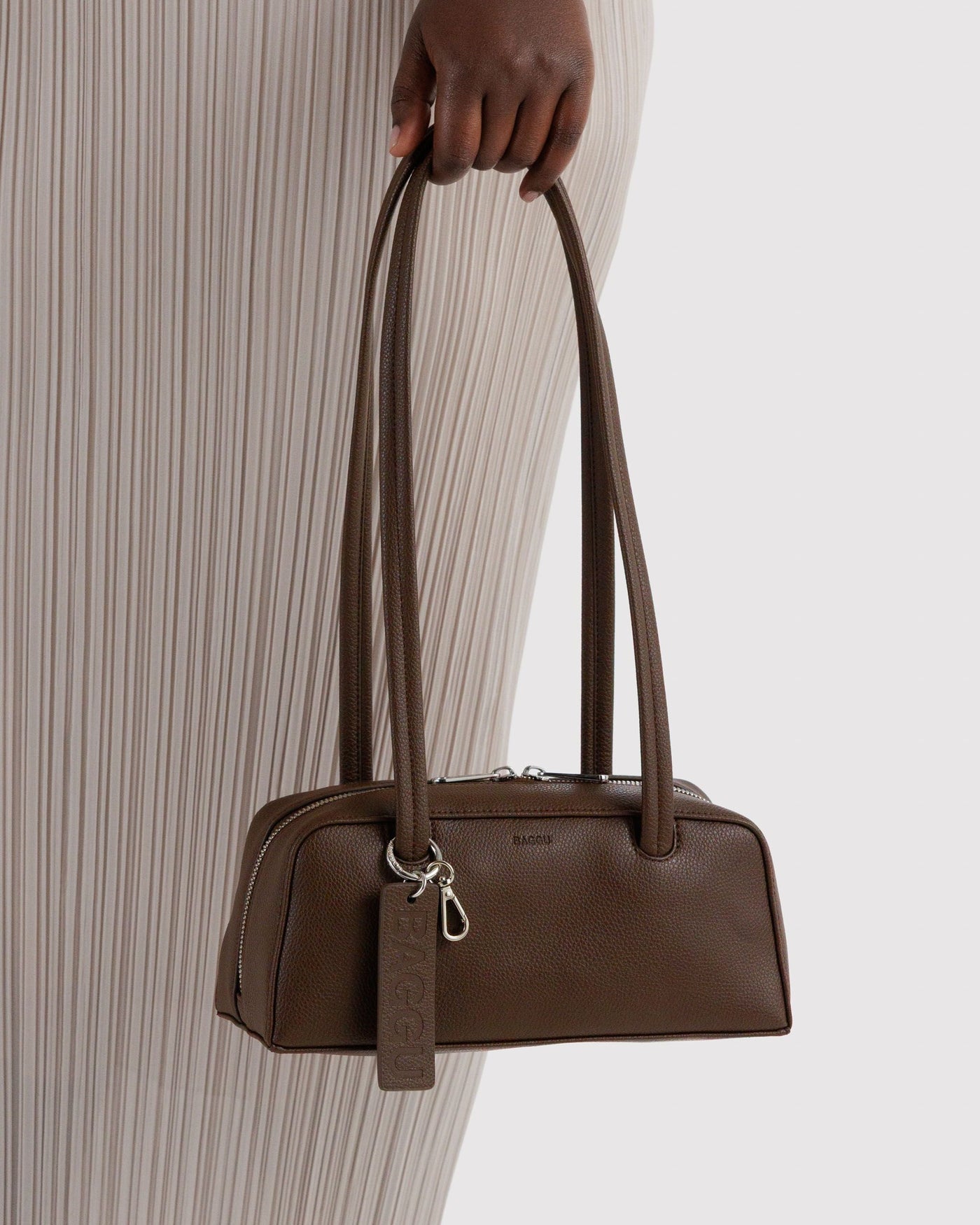 Small Recycled Leather Bowler Bag O2