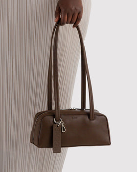 Small Recycled Leather Bowler Bag O2