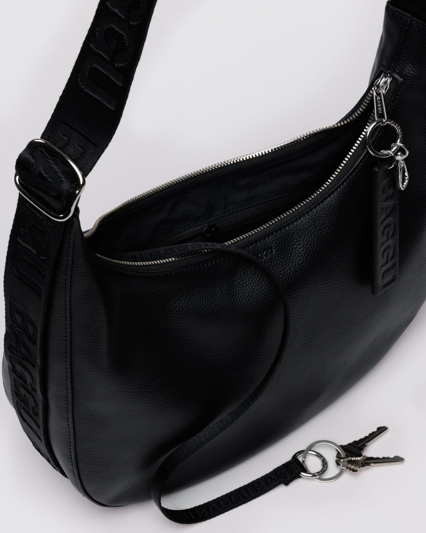 Medium Recycled Leather Crescent Bag U2