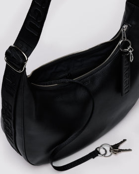 Medium Recycled Leather Crescent Bag U2