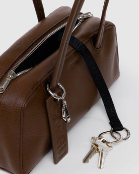 Small Recycled Leather Bowler Bag O2