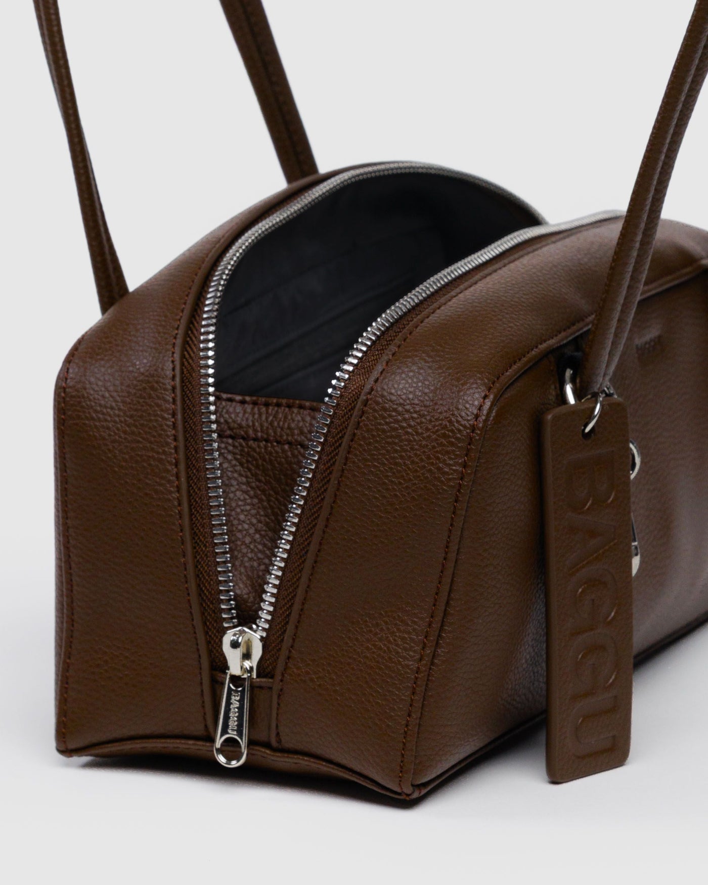 Small Recycled Leather Bowler Bag O2