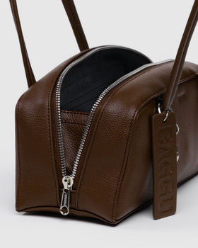 Small Recycled Leather Bowler Bag O2