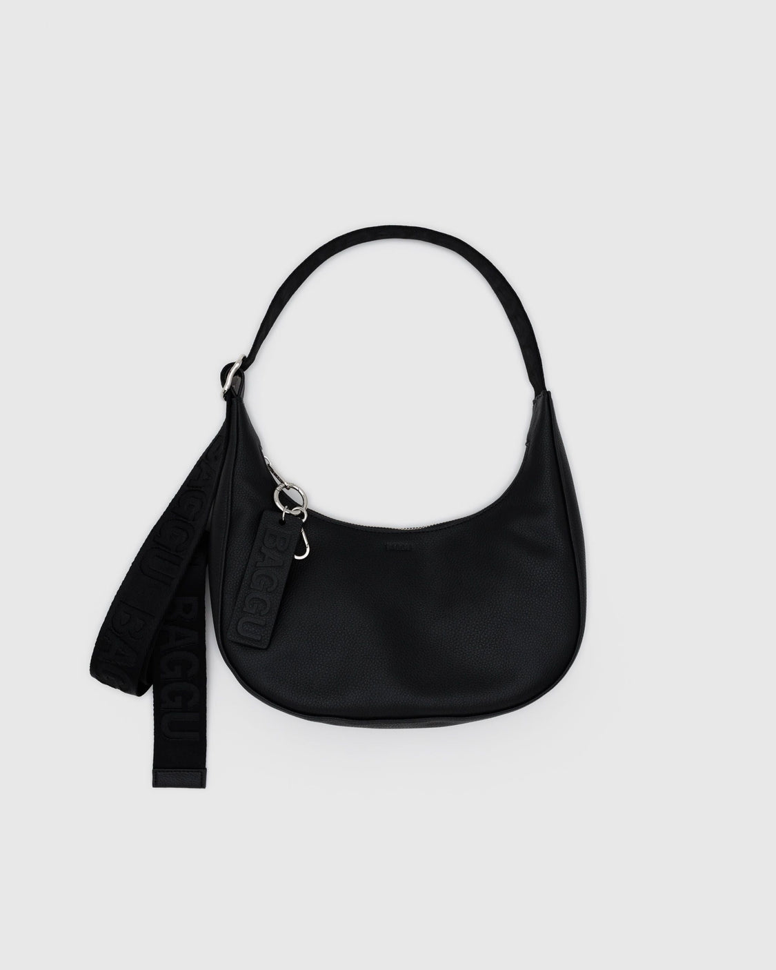 Small Recycled Leather Crescent Bag E1