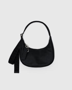 Small Recycled Leather Crescent Bag E1