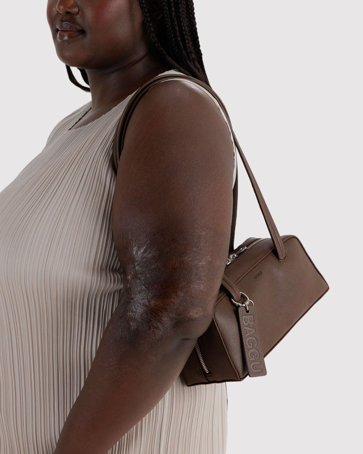 Small Recycled Leather Bowler Bag O2