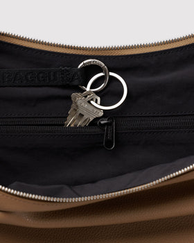 Medium Recycled Leather Flat Crescent I7