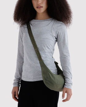 Small Nylon Crescent Bag H8